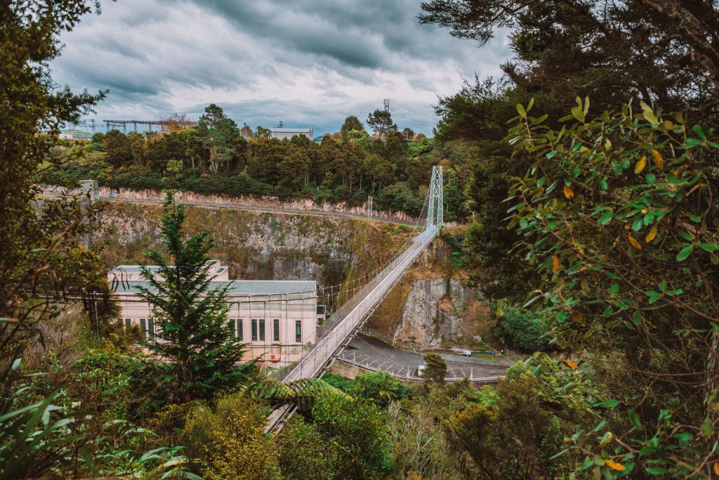 Arapuni suspension bridge, Cambridge, Waikato, New Zealand