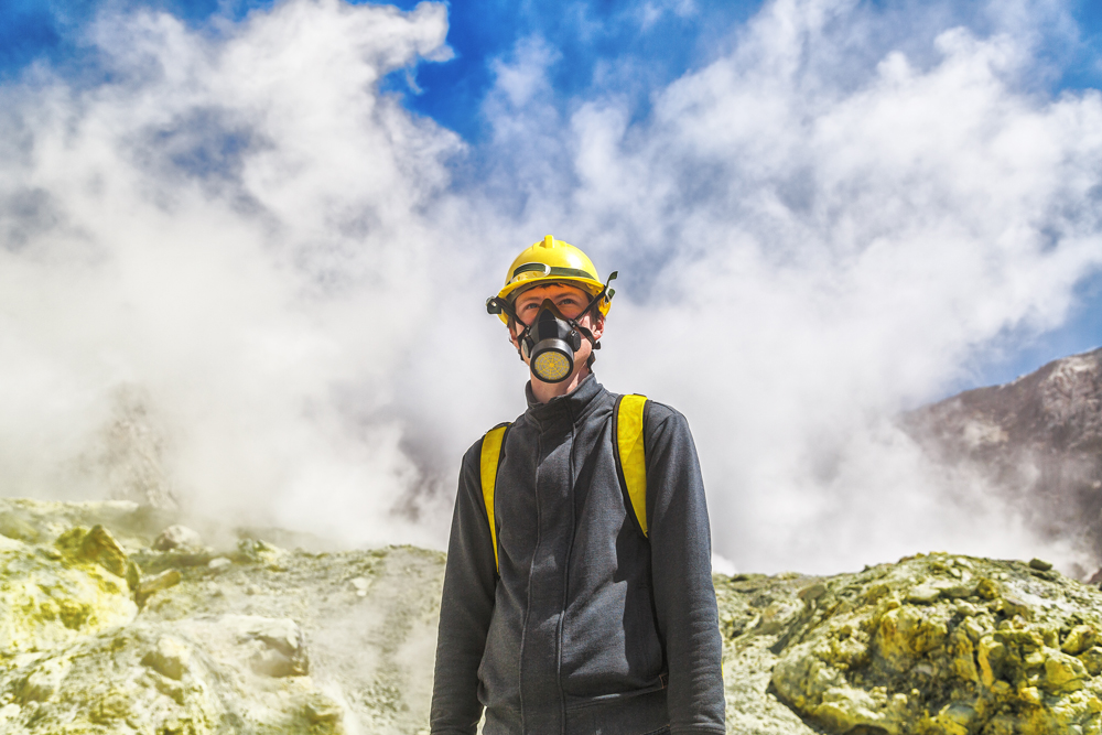 White Island Active Marine Volcano in Bay Of Plenty, New Zealand