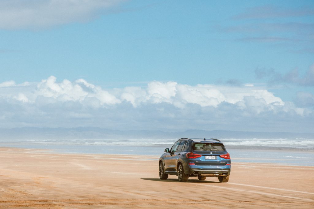New Zealand, 90 Mile beach, driving at 90 Mile Beach, BMW New Zealand